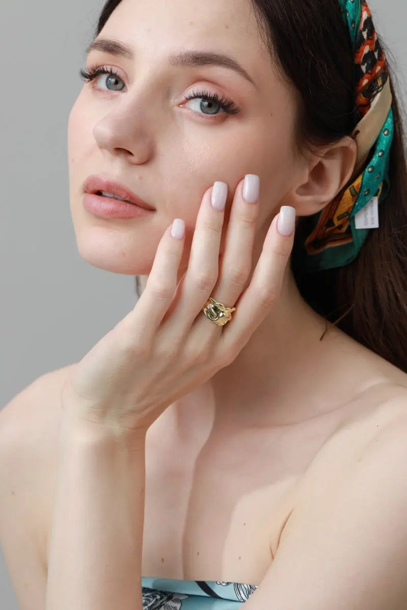 Luxe Asymmetrical Nugget Rings – Minimalist Open-Band Jewelry 🌟⛓️ - Boho Clothing and Accessories - Flyclothing LLC