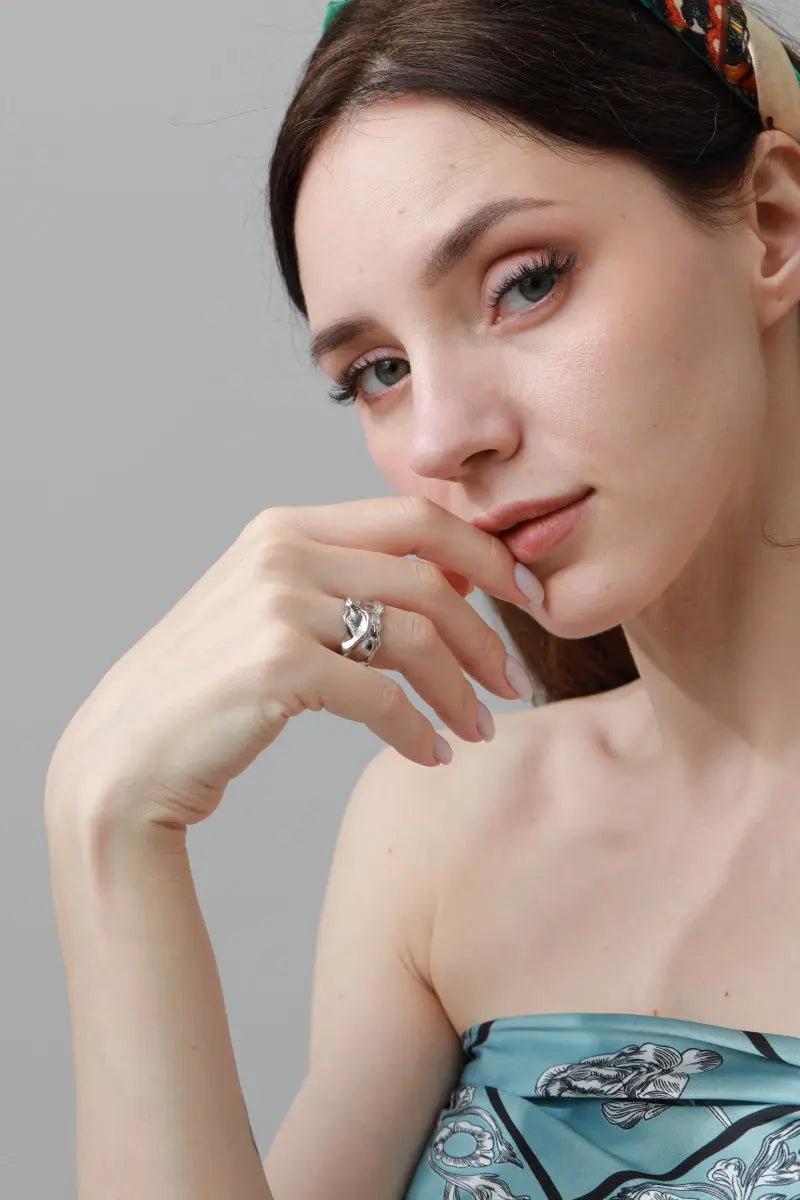 Luxe Asymmetrical Nugget Rings – Minimalist Open-Band Jewelry 🌟⛓️ - Boho Clothing and Accessories - Flyclothing LLC