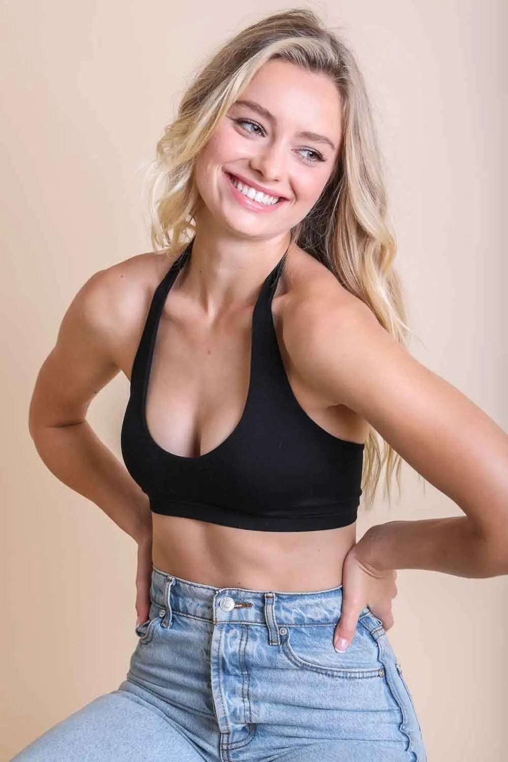 Solid Halter Bralette