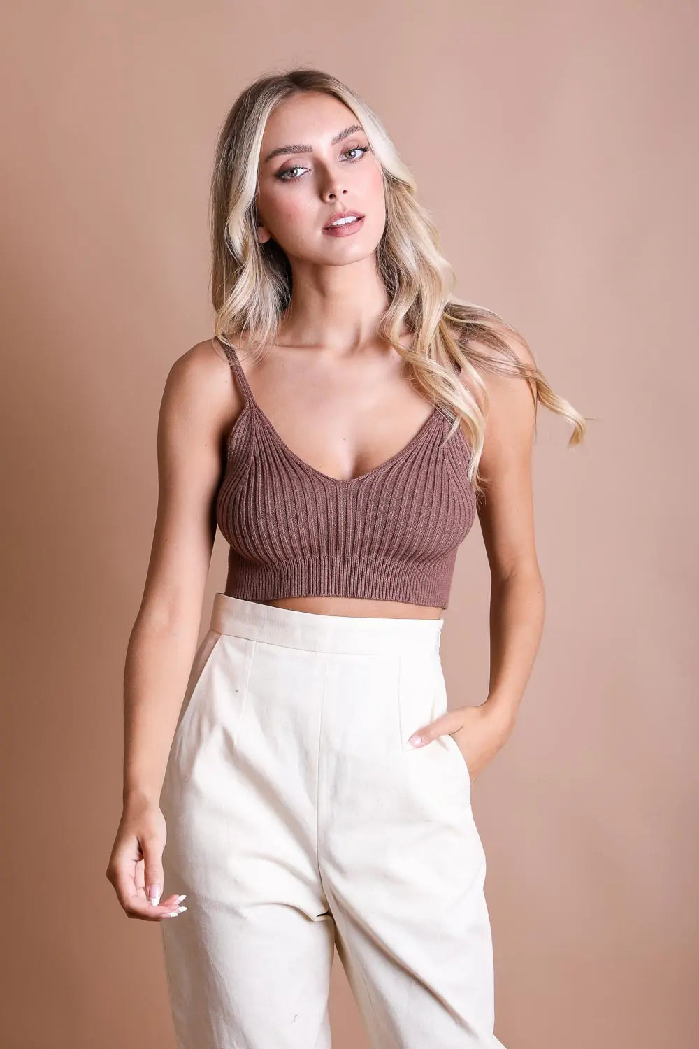 Cuddly Rib Knit Lounge Brami - Boho Clothing and Accessories - Flyclothing LLC