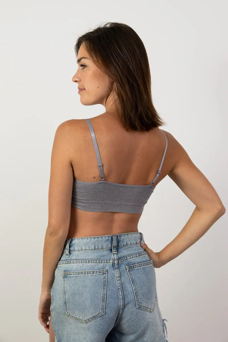 Comfort Chic Ribbed Lace Padded Bralette - Boho Clothing and Accessories - Flyclothing LLC