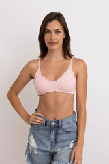 Seamless Lettuce Edge Bow Tie Triangle Bralette 🥬