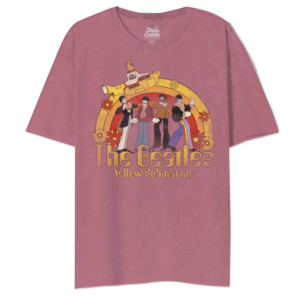 Yellow Submarine By The Beatles Half Floral Rainbow Unisex T-Shirt - The Beatles