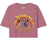 Yellow Submarine By The Beatles Half Floral Rainbow Oversize Crop Top - The Beatles