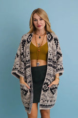 Aztec Soft Knit cardigan with Tribal Print - Western Vibe 🌵