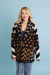 Sierra Spirit Geometric Street Style Knit Cardigan - Boho Clothing and Accessories - Flyclothing LLC