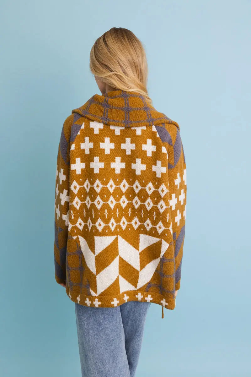Sierra Spirit Geometric Street Style Knit Cardigan - Boho Clothing and Accessories - Flyclothing LLC