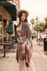 Multicolor Plaid Pocket Ruana