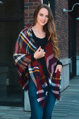 Classic Flannel Toggle Poncho - Boho Clothing and Accessories - Flyclothing LLC