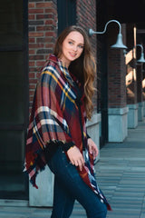 Classic Flannel Toggle Poncho - Boho Clothing and Accessories - Flyclothing LLC
