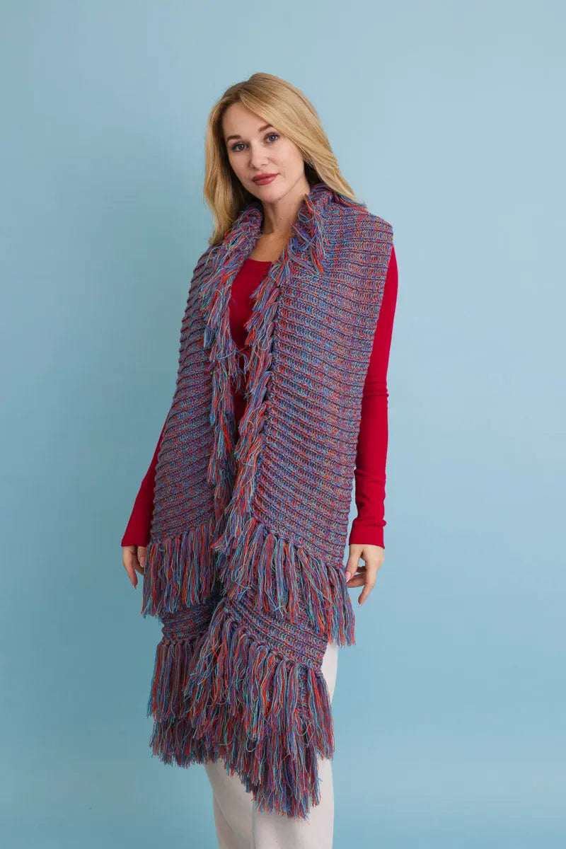 Fun & Fluffy Knit Fringe Winter Scarf