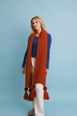 Warm Embrace Knit Scarf with Poms 🧣