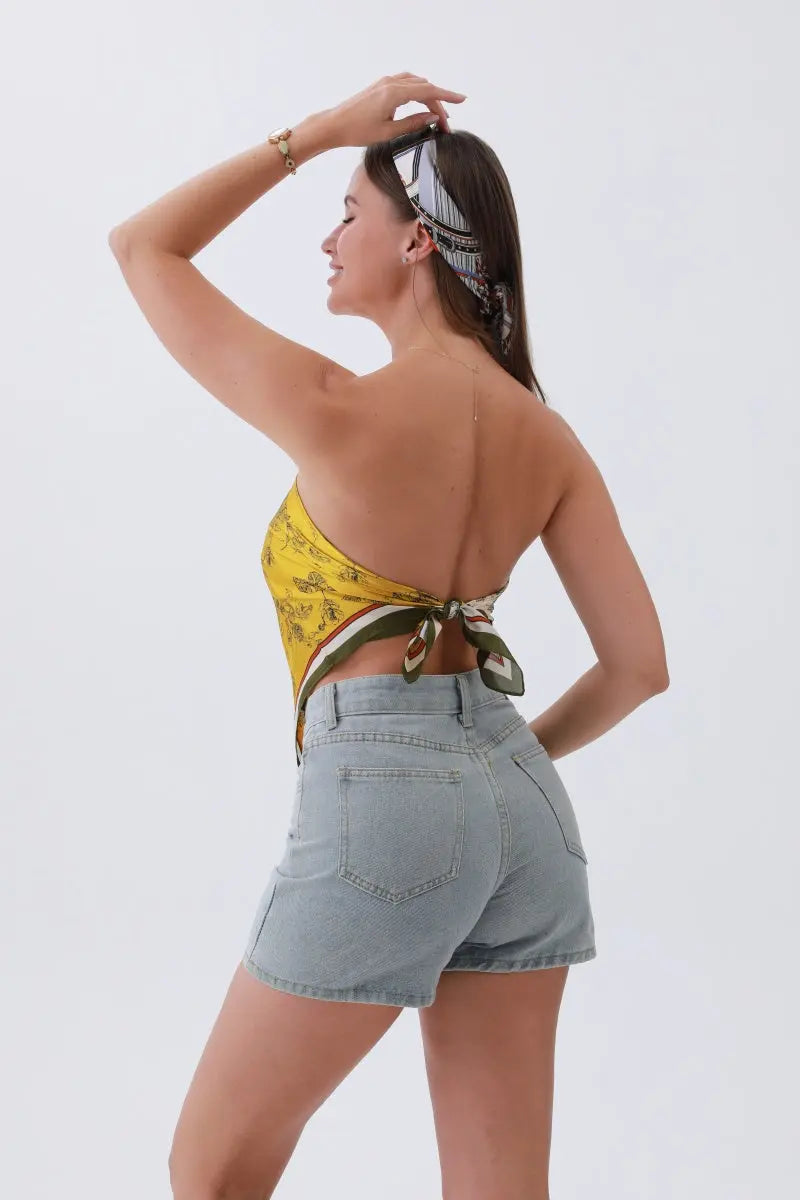 Gilded Ivy Bandana – Oversized Silk & Botanical Glam🌿 - Boho Clothing and Accessories - Flyclothing LLC