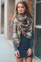 Flannel Frayed Edge Blanket Scarf - Boho Clothing and Accessories - Flyclothing LLC
