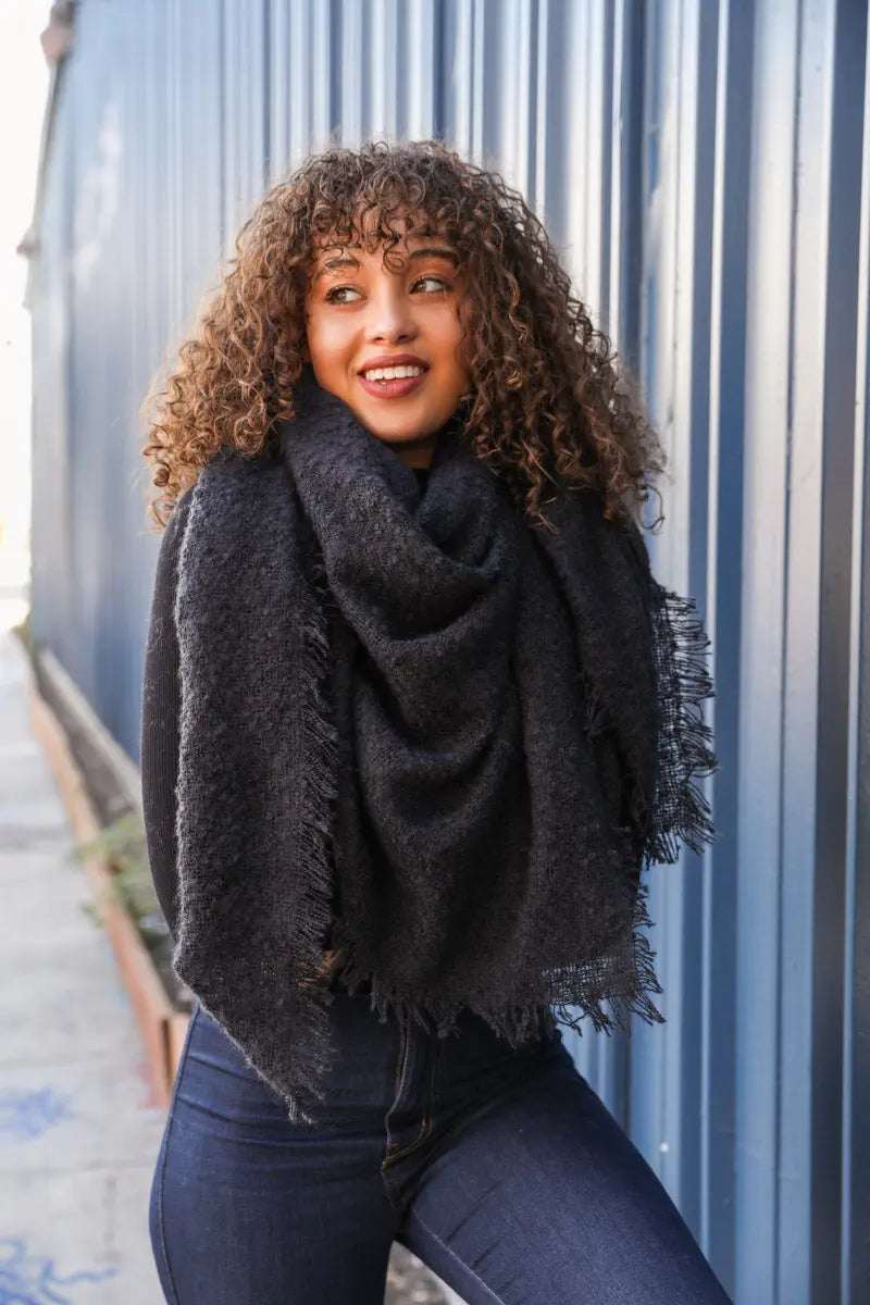 Mohair Square Blanket Scarf - Boho Clothing and Accessories - Flyclothing LLC