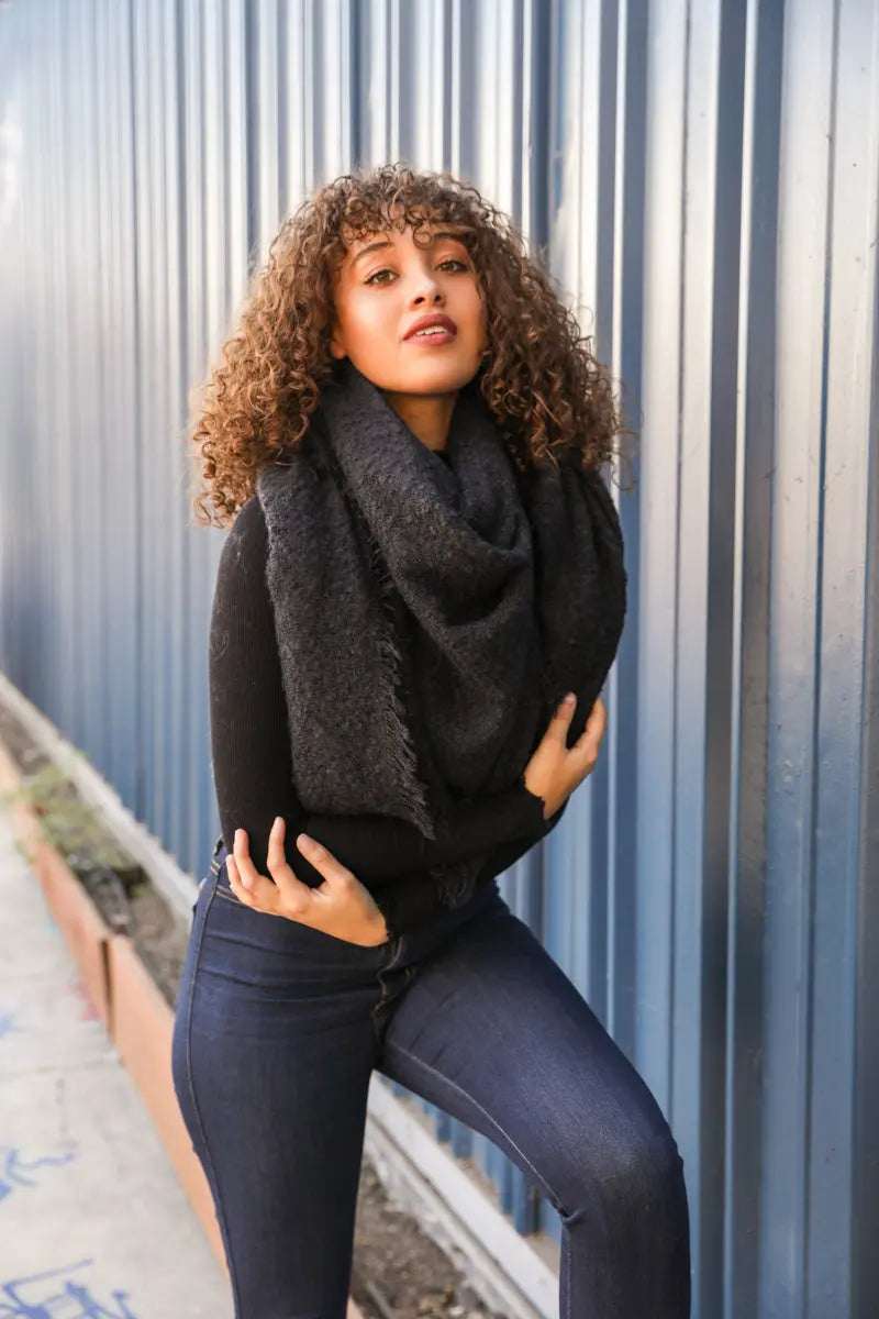 Mohair Square Blanket Scarf - Boho Clothing and Accessories - Flyclothing LLC