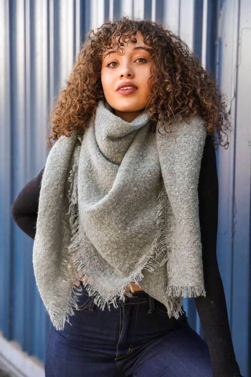 Mohair Square Blanket Scarf - Boho Clothing and Accessories - Flyclothing LLC