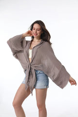 Flounce Tie-Front Kimono Wrap - Boho Clothing and Accessories - Flyclothing LLC