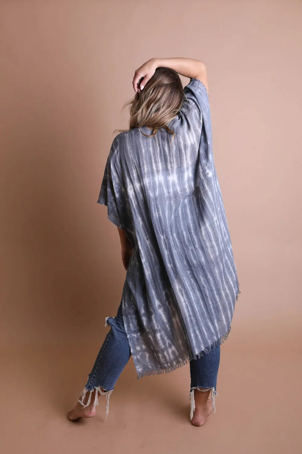Tie Dye Frayed Kimono - Boho Clothing and Accessories - Flyclothing LLC