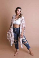 Tie Dye Frayed Kimono - Boho Clothing and Accessories - Flyclothing LLC