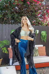 Soft Embroidered Zig Zag Kimono - Boho Clothing and Accessories - Flyclothing LLC