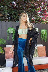 Soft Embroidered Zig Zag Kimono - Boho Clothing and Accessories - Flyclothing LLC