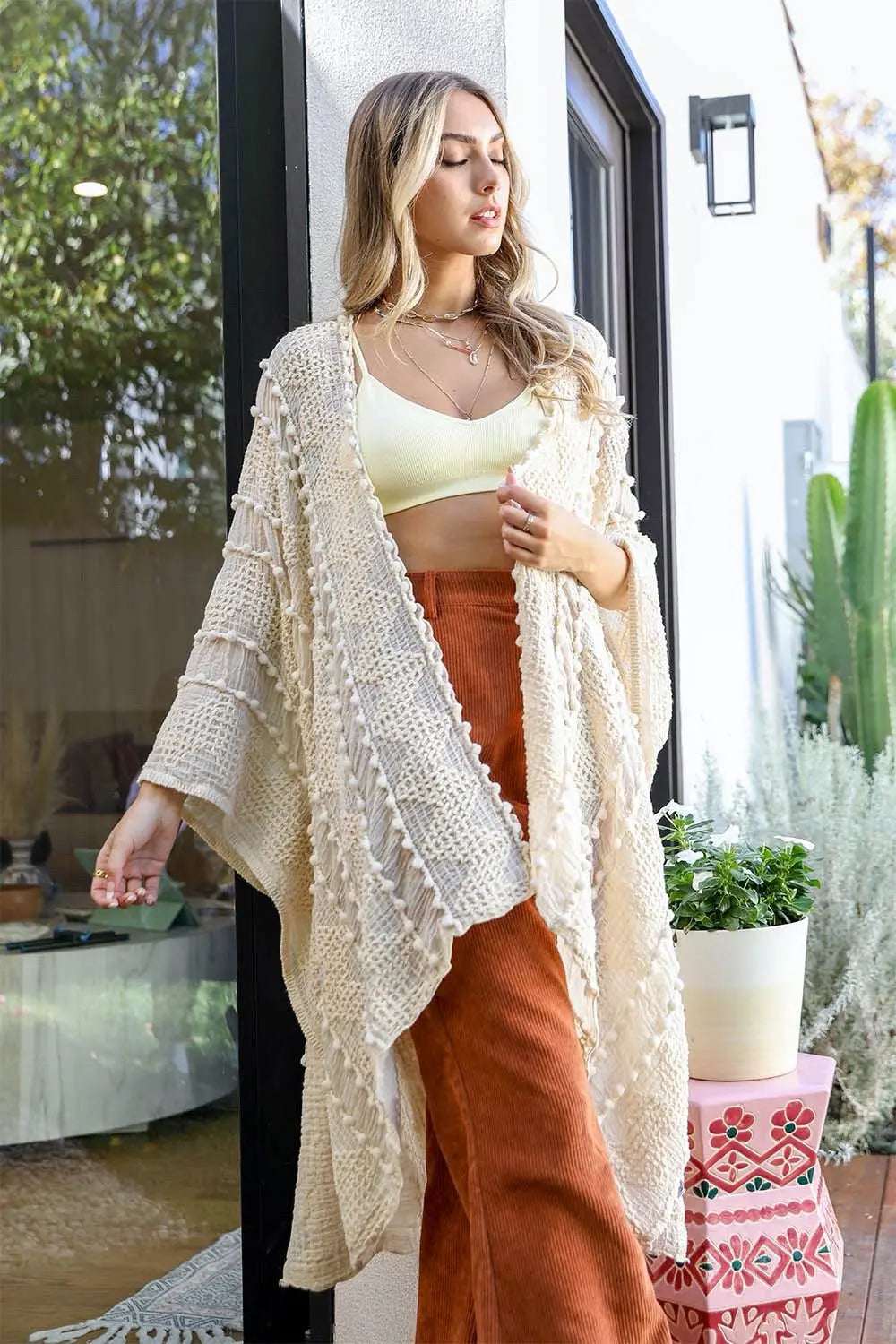 Soft Embroidered Zig Zag Kimono - Boho Clothing and Accessories - Flyclothing LLC