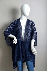 Open Front Floral Knit Kimono – Casual Elegance - Boho Clothing and Accessories - Flyclothing LLC