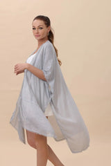Lightweight Crochet Trim Boho Kimono Cardigan