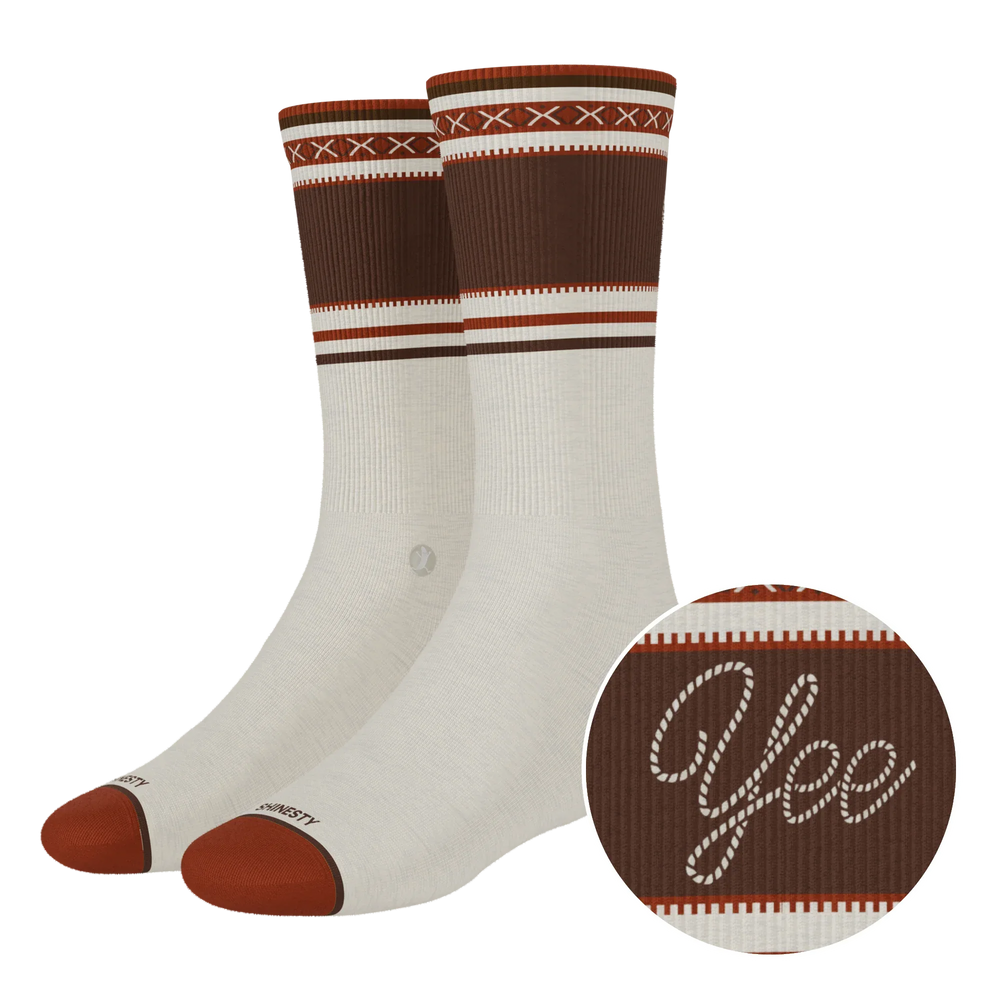 The Yee Haw | Lasso Heel Hammock™ Crew Socks - Shinesty - Flyclothing LLC