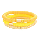 3PCS Metal Cylinder Heishi Beaded Stretch Bracelets - Madeline Love - Flyclothing LLC
