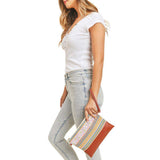 Aztec Patterned Wristlet Clutch Crossbody Bag - Madeline Love - Flyclothing LLC
