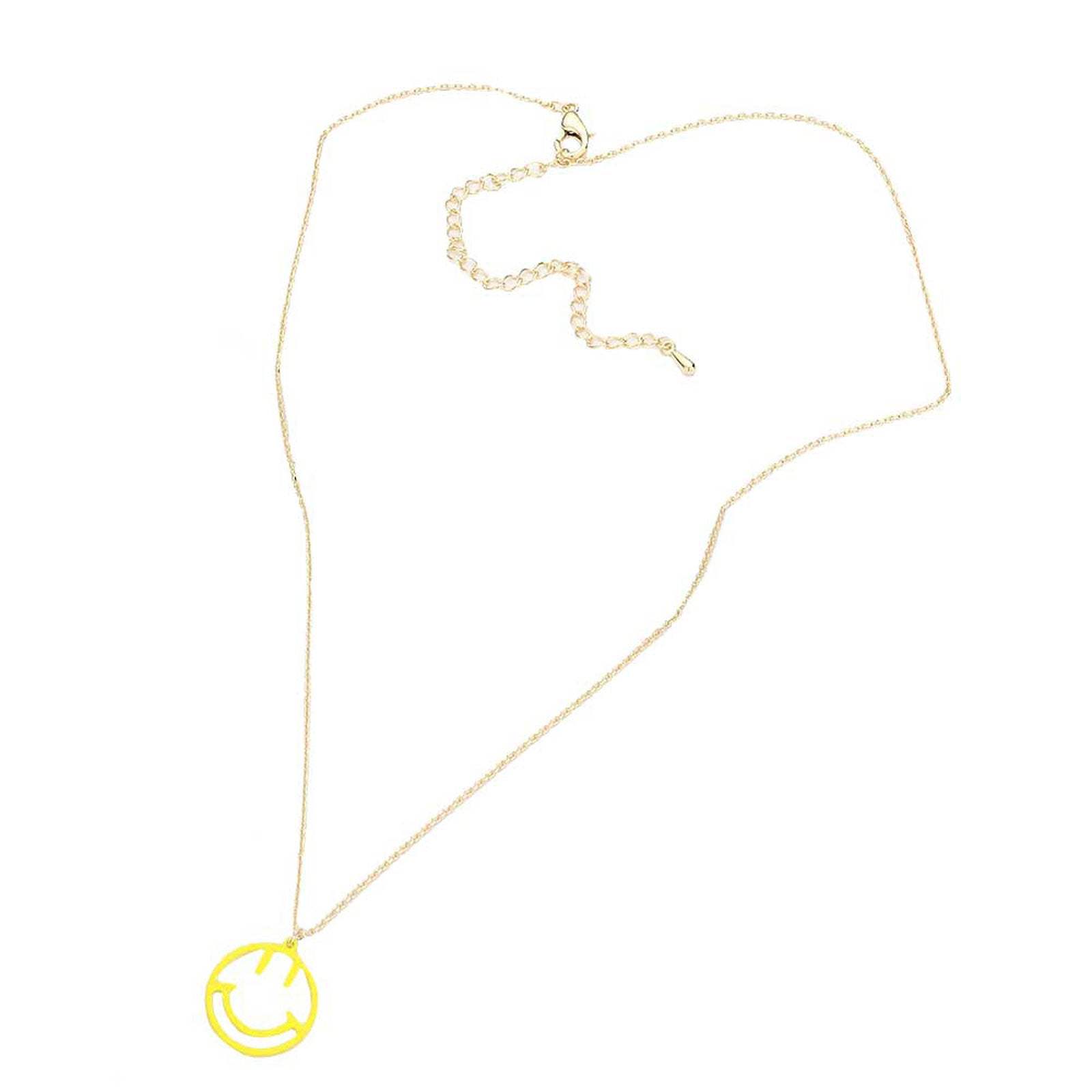 Fashionable Brass Metal Smile Pendant Necklace - Madeline Love - Flyclothing LLC