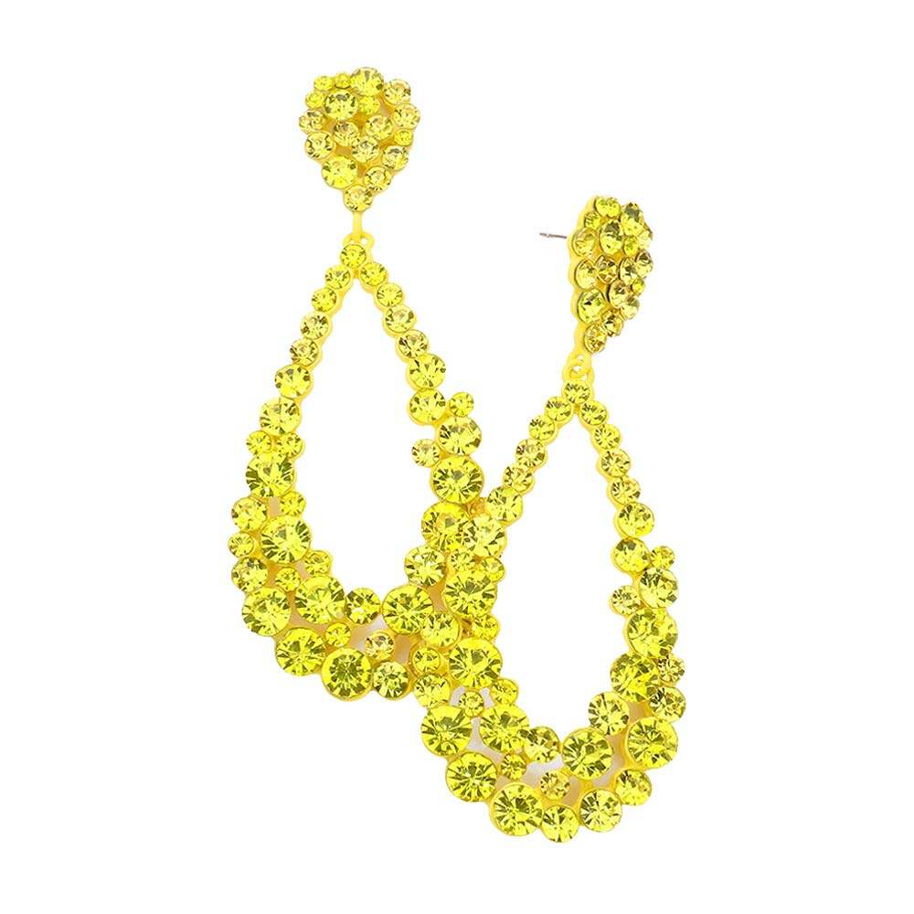 Crystal Bubble Cluster Teardrop Evening Earrings - Madeline Love - Flyclothing LLC