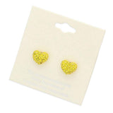 Crystal Pave Heart Stud Earrings - Madeline Love - Flyclothing LLC