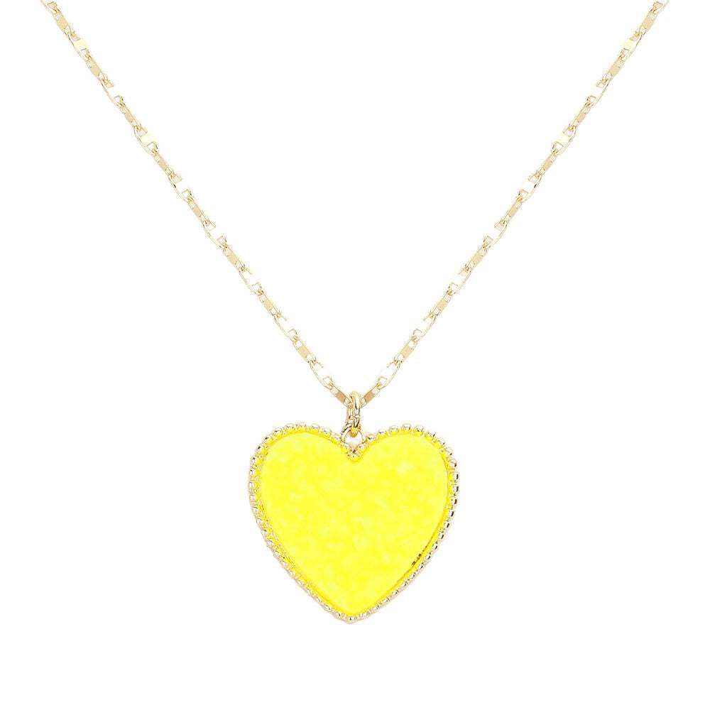 Druzy Heart Pendant Necklace - Madeline Love - Flyclothing LLC