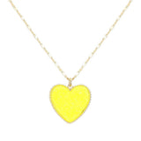 Druzy Heart Pendant Necklace - Madeline Love - Flyclothing LLC