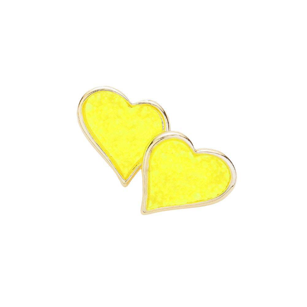 Druzy Heart Stud Earrings - Madeline Love - Flyclothing LLC