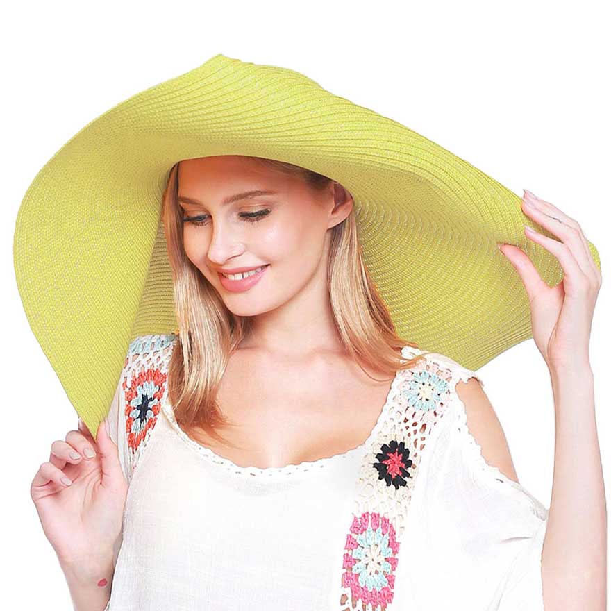 Extra Wide Brim Straw Sun Hat - Madeline Love - Flyclothing LLC