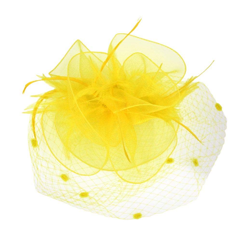 Feather Mesh Flower Fascinator Headband - Madeline Love - Flyclothing LLC