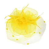 Feather Mesh Flower Fascinator Headband - Madeline Love - Flyclothing LLC