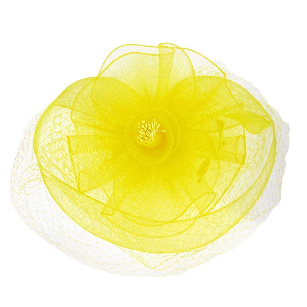 Feather Mesh Flower Fascinator Headband - Madeline Love - Flyclothing LLC