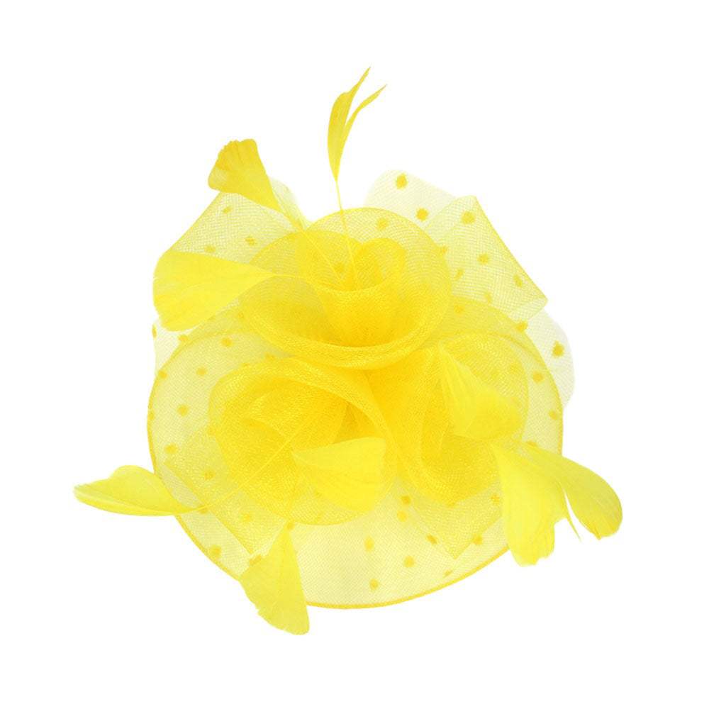 Feather Mesh Flower Fascinator Headband - Madeline Love - Flyclothing LLC