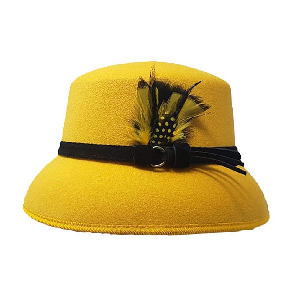 Feather Pointed Felt Hat - Madeline Love - Flyclothing LLC