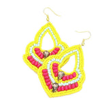 Felt Back Boho Multi Beaded Dangle Earrings - Madeline Love - Flyclothing LLC