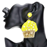 Felt Back Multi Bead Cupcake Earrings - Madeline Love - Flyclothing LLC