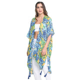 Flower Patterned Cover Up Kimono Poncho - Madeline Love - Flyclothing LLC
