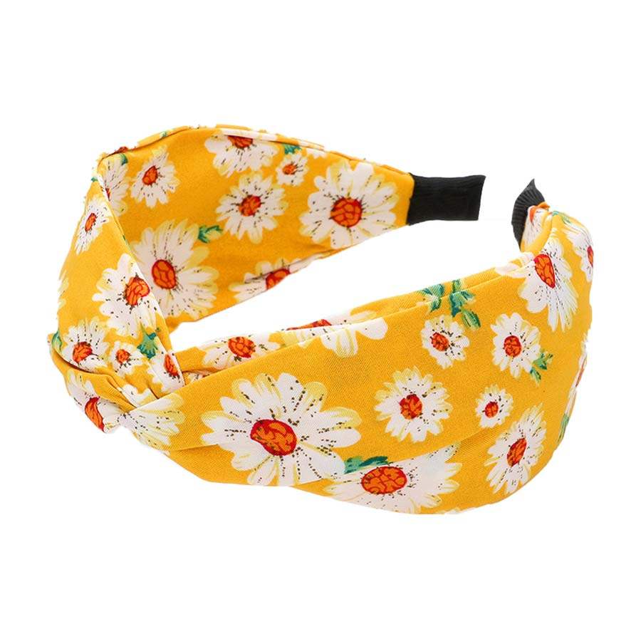 Flower Patterned Twisted Headband - Madeline Love - Flyclothing LLC