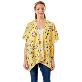 Flower Printed Cover Up Kimono Poncho - Madeline Love - Flyclothing LLC