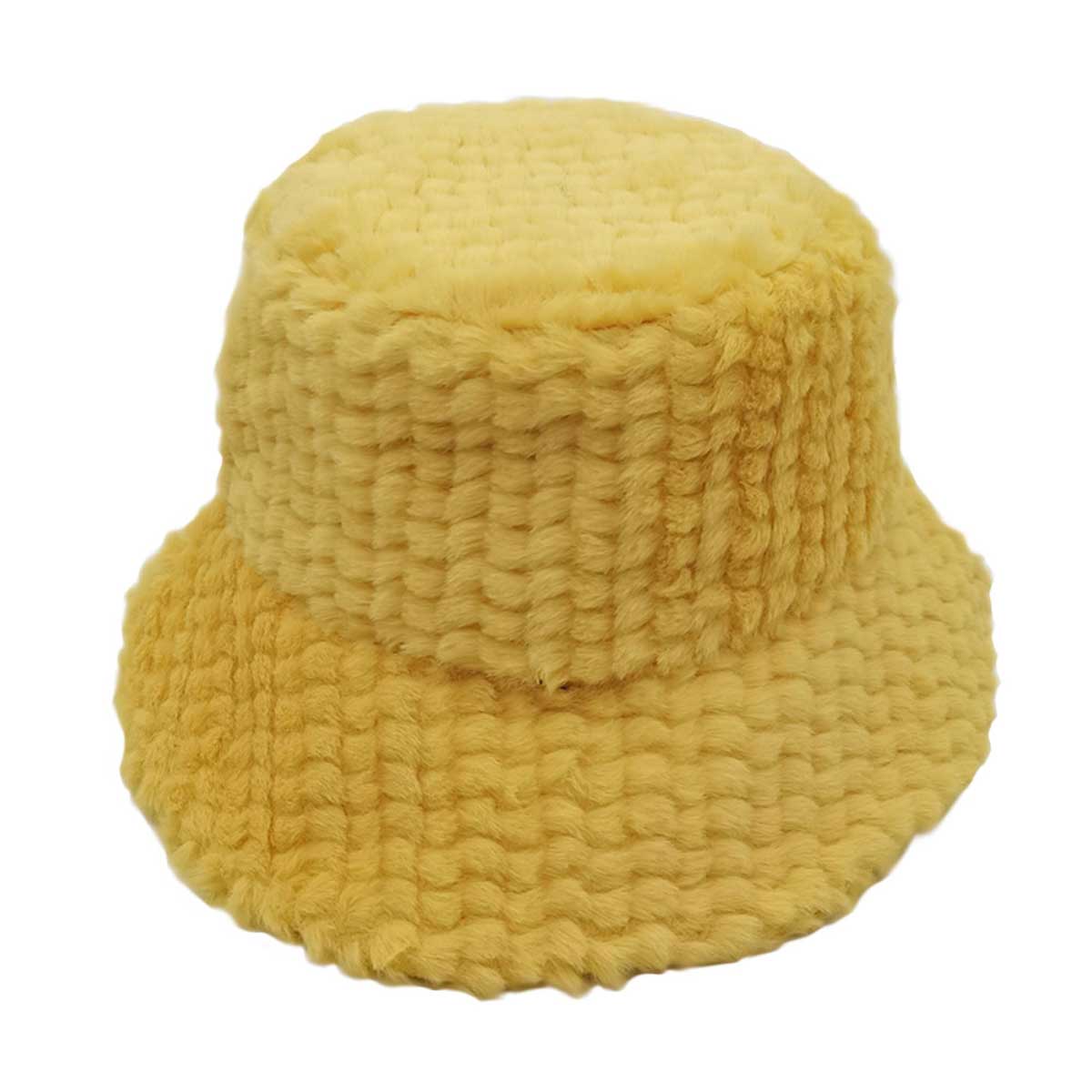 Fuzzy Faux Fur Bucket Hat - Madeline Love - Flyclothing LLC